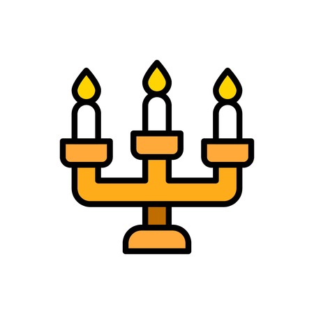 Candle Holder vector, Easter filled style icon editable strokeのイラスト素材