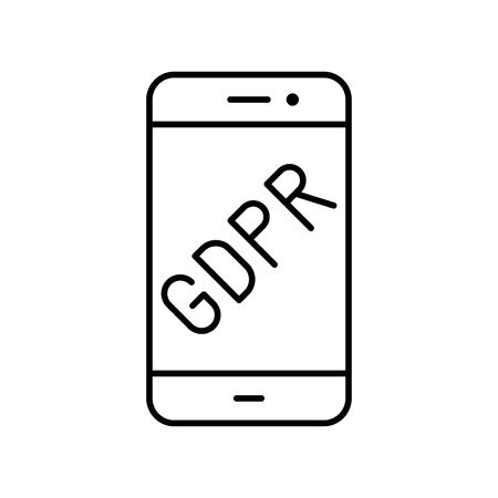GDPR General Data Protection Regulation vector icon, line styleのイラスト素材