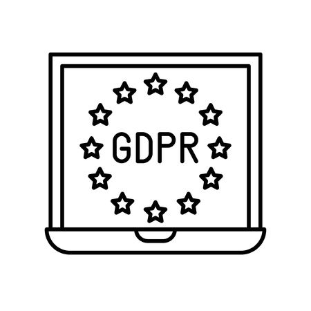 GDPR General Data Protection Regulation vector icon, line styleのイラスト素材
