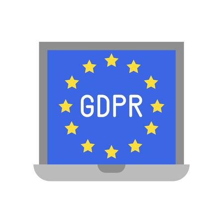 GDPR General Data Protection Regulation vector icon, flat styleのイラスト素材