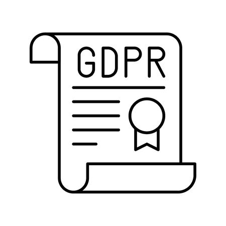 GDPR General Data Protection Regulation vector icon, line styleのイラスト素材