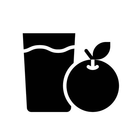 Orange juice vector illustration, Beverage solid design iconのイラスト素材