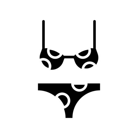 Swimsuit vector, Summer Holiday related solid style iconのイラスト素材