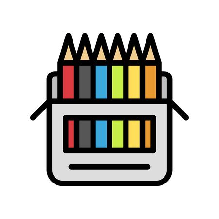 Color pencil vector, Back to school filled style iconのイラスト素材