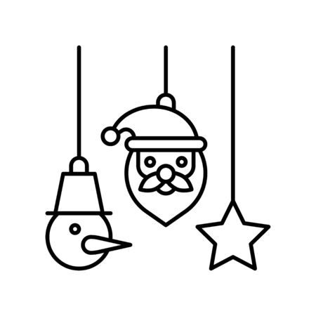 Christmas mobile vector, Christmas day related line iconのイラスト素材