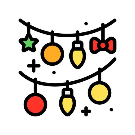 Christmas lights filled design icon, vector illustrationのイラスト素材