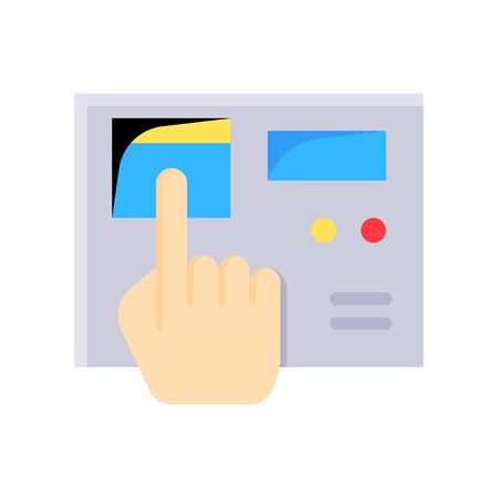 Fingerprint recognition vector illustration, Future technology flat design iconのイラスト素材