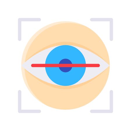 Retinal scan vector illustration, Future technology flat design iconのイラスト素材