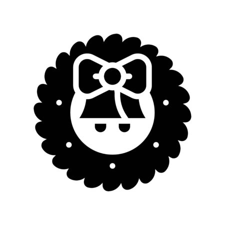 Christmas Wreath vector illustration, solid style iconのイラスト素材
