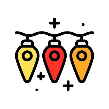 Christmas lights filled design icon, vector illustrationのイラスト素材