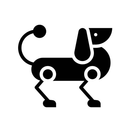 Robot dog vector, Robotics related solid style iconのイラスト素材