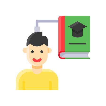 Knowledge transfer vector illustration, Future technology flat design iconのイラスト素材