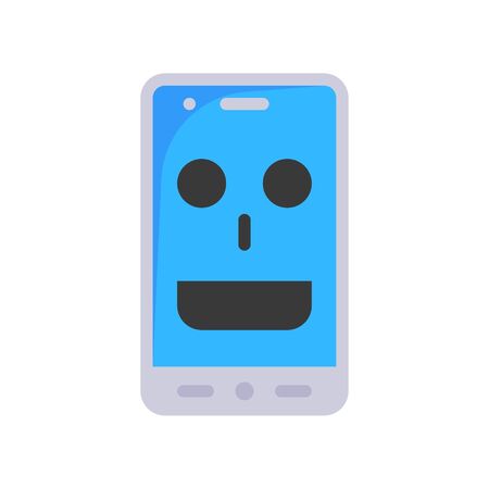 Virtual assistant vector illustration, Future technology flat design iconのイラスト素材