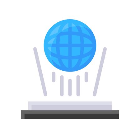 Hologram vector illustration, Future technology flat design iconのイラスト素材