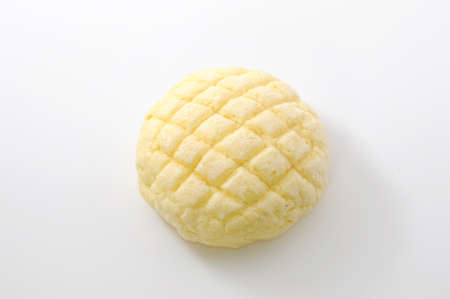japanese bread melon pan sunrise on white backgroundの写真素材