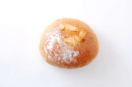 butter bread roll on white background