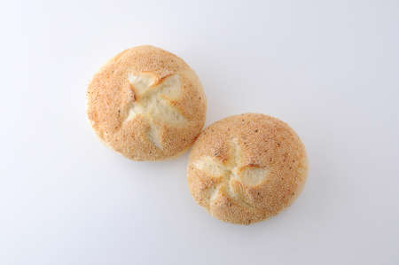kaiser roll German bread isolated on white background