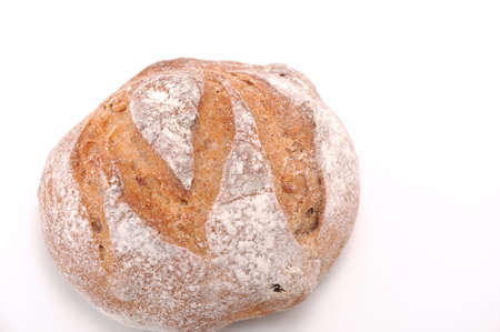 french bread on plate on white background