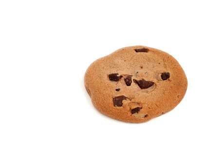 chocolate chip cookie isolated on white backgroundの写真素材