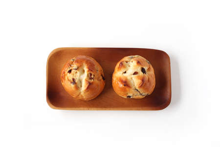 raisin bread isolated on white background
