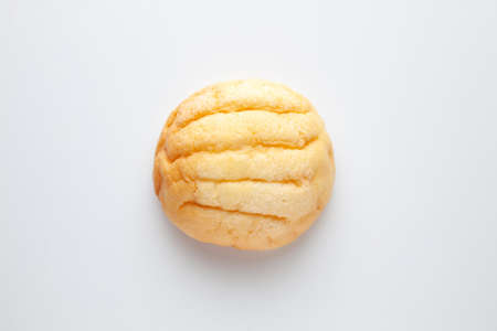round melon bread isolated on white background