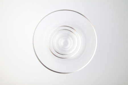 stacked 3 glass bowls isolated on white backgroundの写真素材