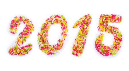 The year 2015 with baking sprinkles