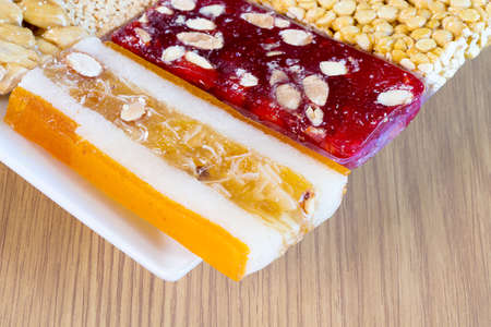 Collection of Beans Candies and Sweets Sweets ( Mawlid Halawa )- Egyptian Culture Dessert usually Eaten During Prophet Muhammad Birth Celebrationの写真素材