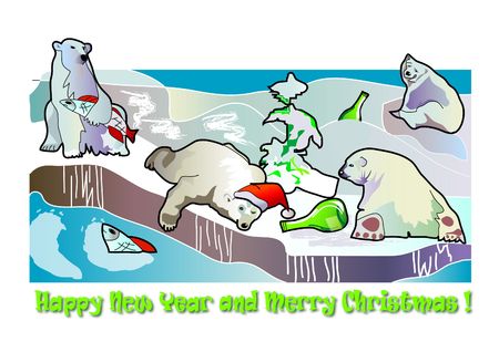 Christmas and New Year post cardの写真素材