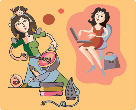 it seems what working in office is easyのイラスト素材