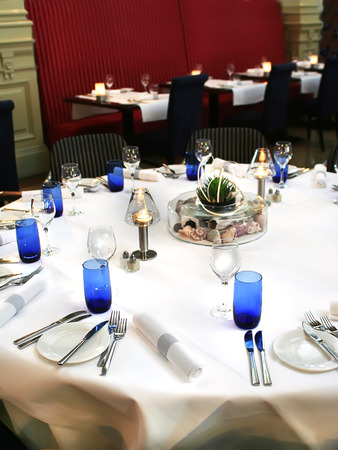 Restaurant is ready for eveningの写真素材