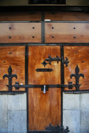 antique italian door in Renaissance styleの写真素材