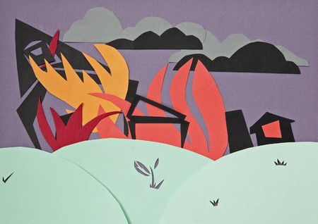 illustration from paper collageの写真素材