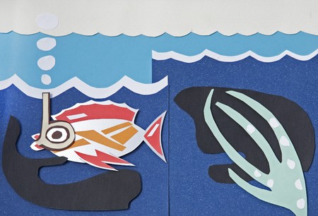 illustration from paper collage の写真素材