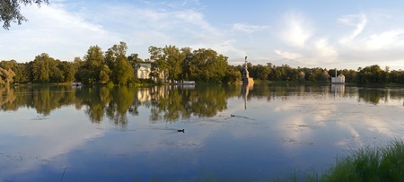 water panorama in park of S-Petersburg arieの写真素材