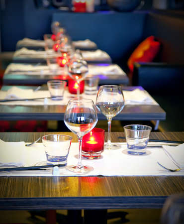 evening light in empty restaurantの写真素材