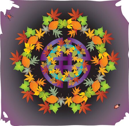 autumn leafs ringのイラスト素材