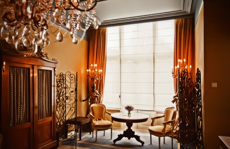 luxury hotel room in classic styleの写真素材