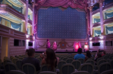 reconstruction of baroque theater interior in Bordeaux Opera, August 2012