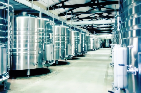 winery distillation space in wine factoryの写真素材