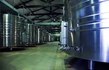 winery distillation space in wine factoryの写真素材