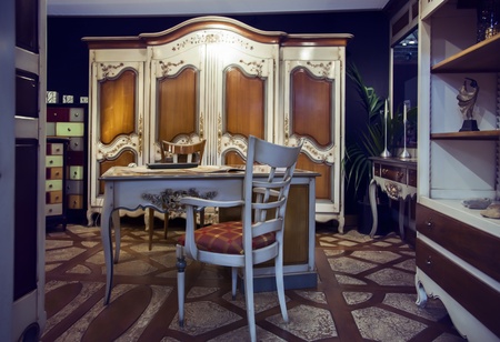 classic interior with working table の写真素材