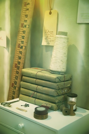 home atelier in retro styleの写真素材