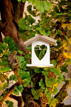 background of seasonal tree decorationの写真素材