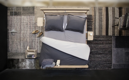design instalation of bed room from aboveの写真素材