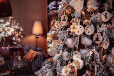 Christmas tree at homeの写真素材