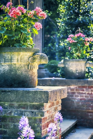 garden decorative vases in classic styleの写真素材