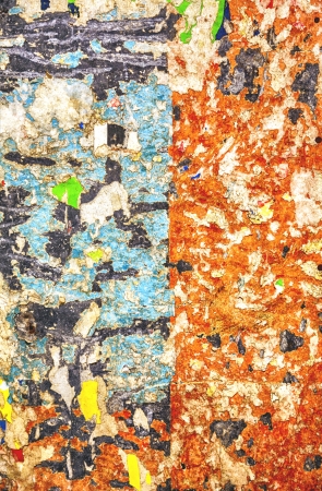 abstract paper collage on wallの写真素材
