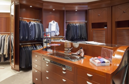 interior of classic man dress shopの写真素材