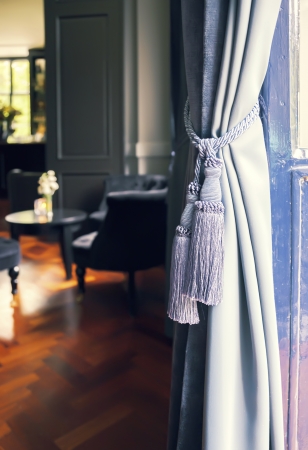 Curtains decoration  in classic interiorの写真素材